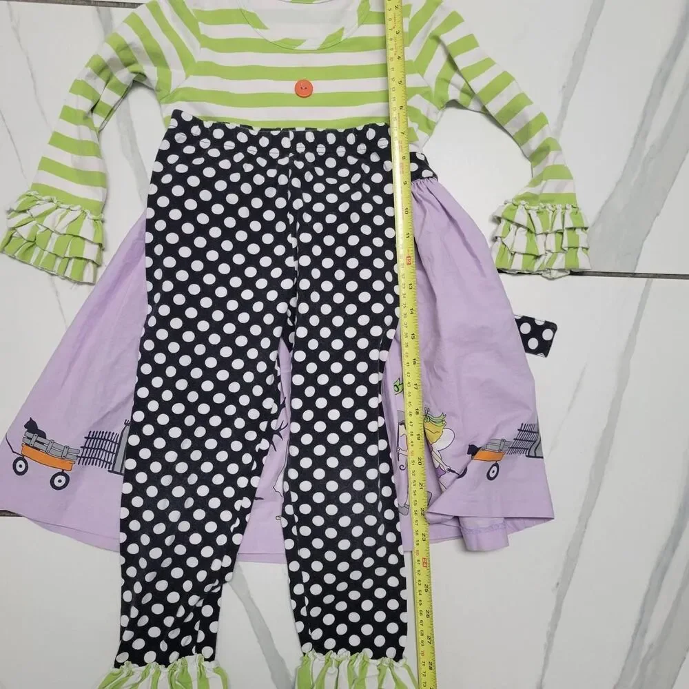 Girls Halloween Elenor Rose Boutique Dress & Leggings Set Trick or Treat